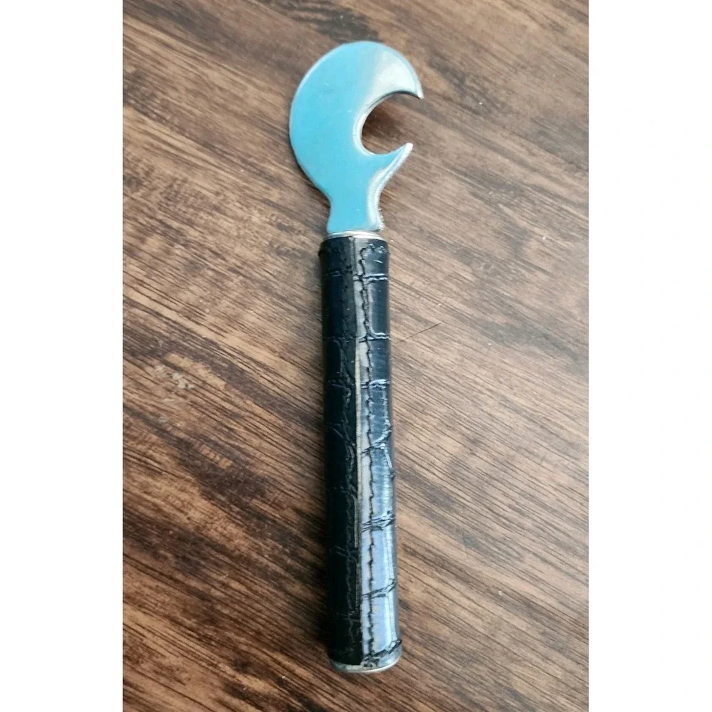Vintage 3 Piece Bar Tool Set Jigger Strainer Bottle Opener Black Golf Club Grip